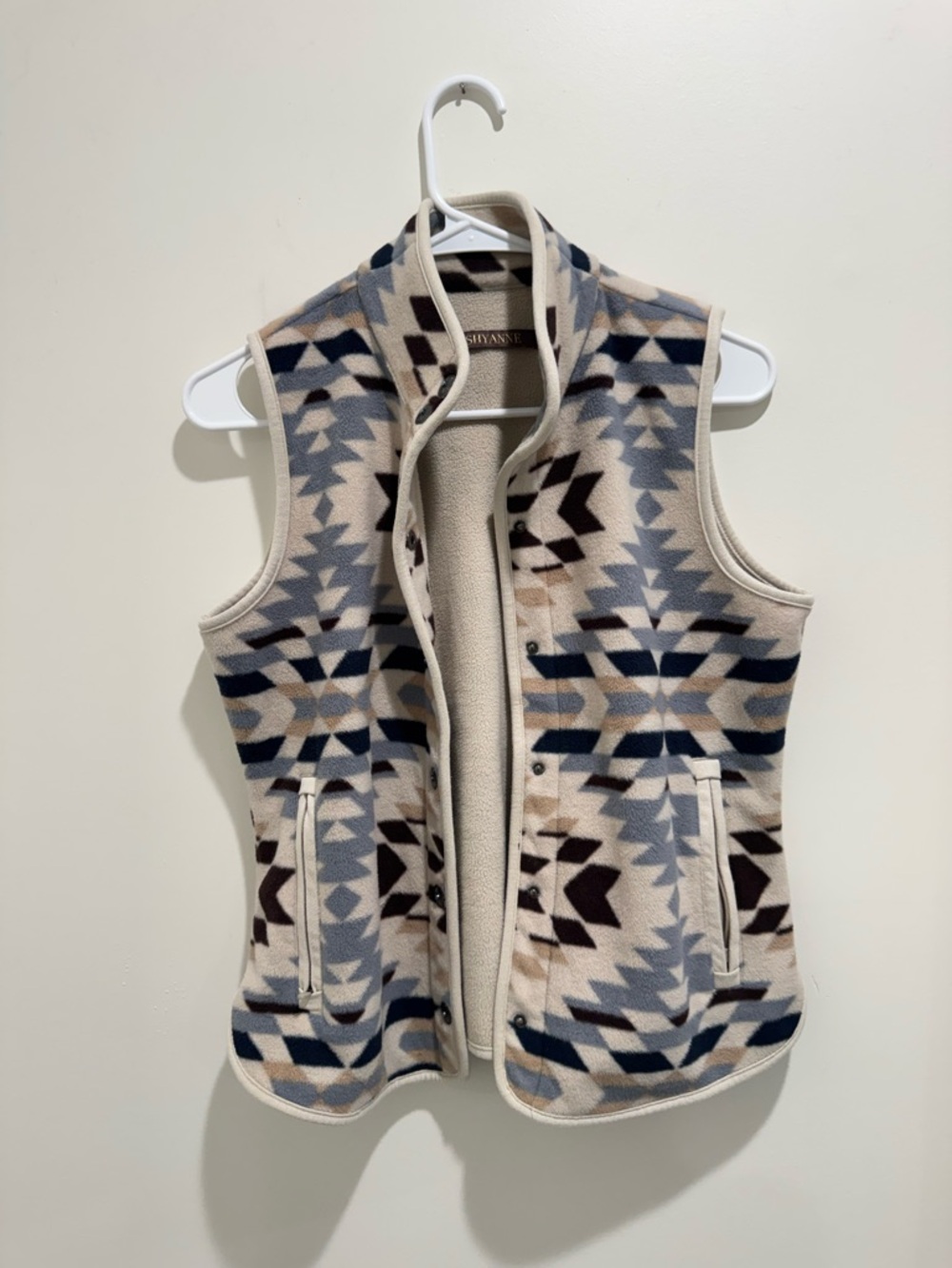 Shyanne Southwestern Aztec Fleece Vest‎ Snap Front Western Print XS - Picture 6 of 16